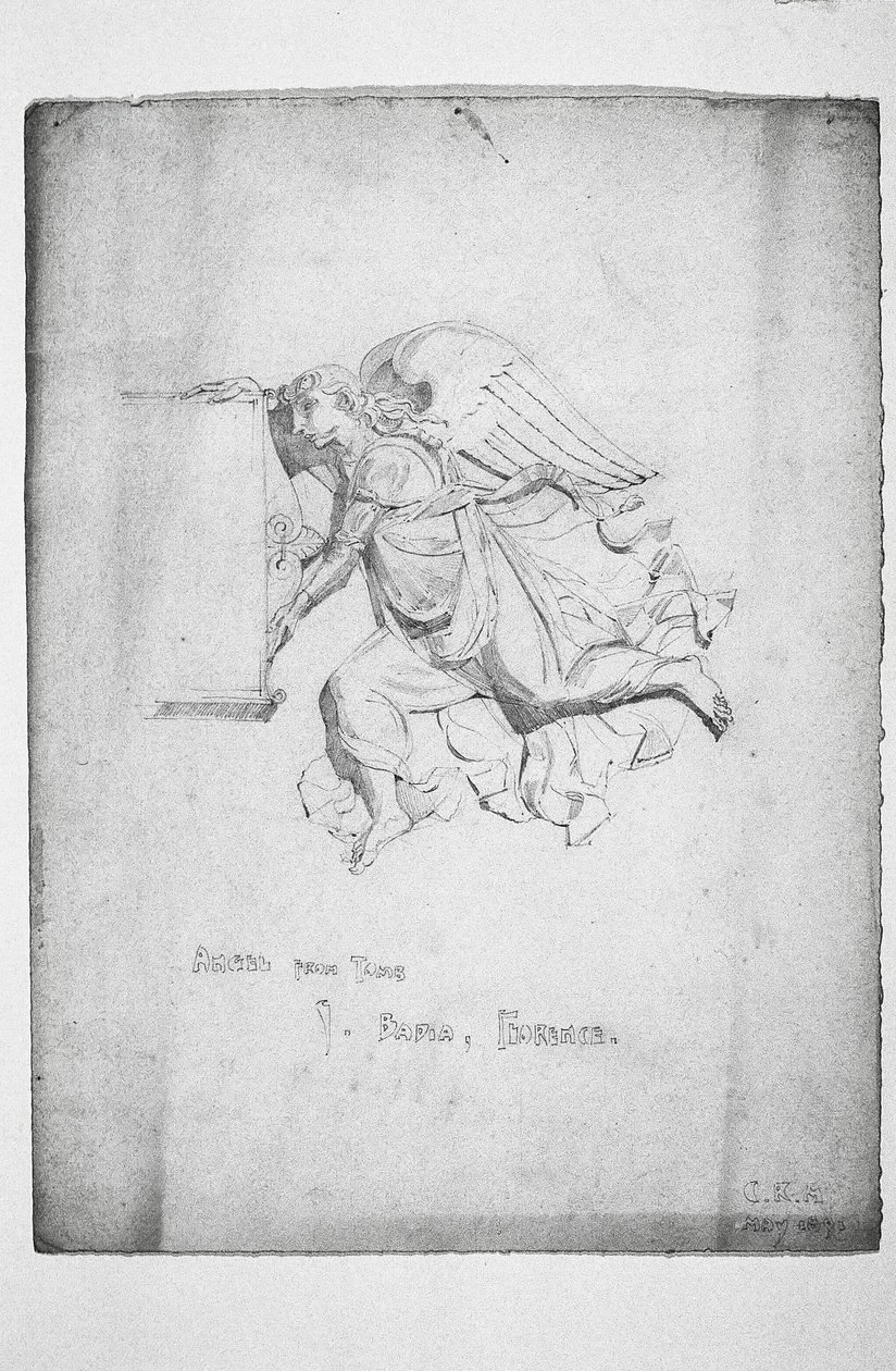 Ängel från Tomb, Badia, Florens, 1891 av Charles Rennie Mackintosh