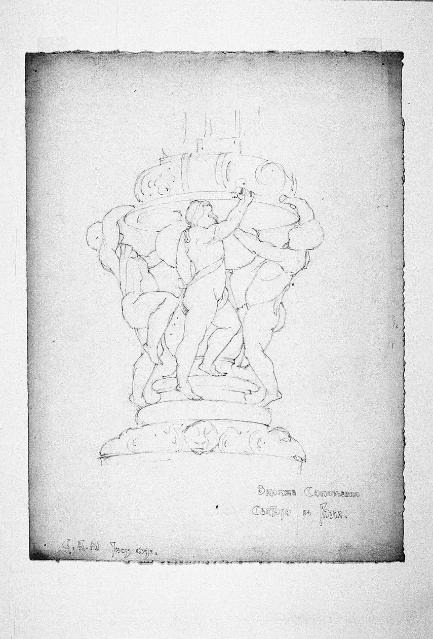 Brons kandelabrar, Certosa di Pavia av Charles Rennie Mackintosh