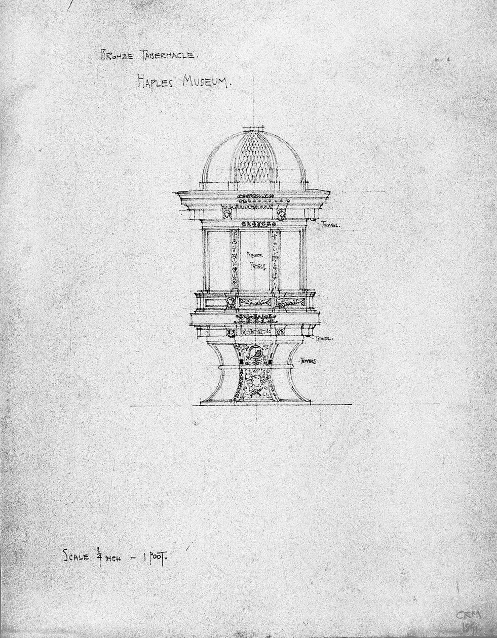 Brons Tabernakel, Neapel museum av Charles Rennie Mackintosh