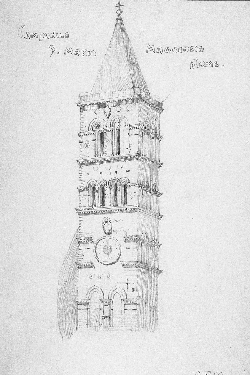 Campanile, S. Maria Maggiore, Rom, 1891 av Charles Rennie Mackintosh