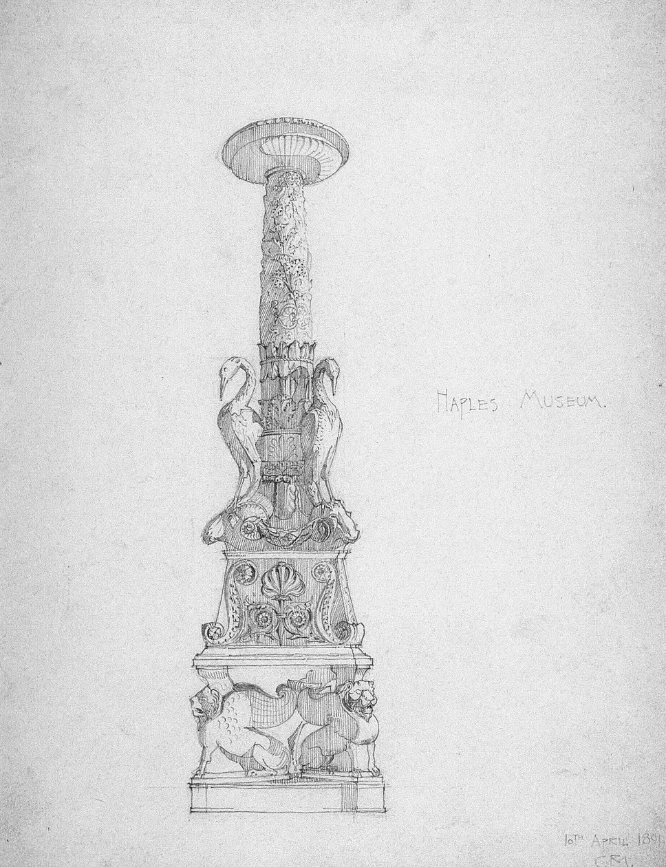 Ljusstake (?), Neapel museum, 1891 av Charles Rennie Mackintosh