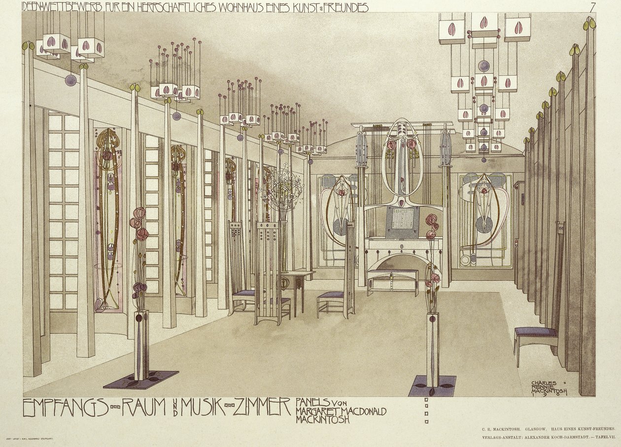 Design för ett musikrum, c.1901 av Charles Rennie Mackintosh
