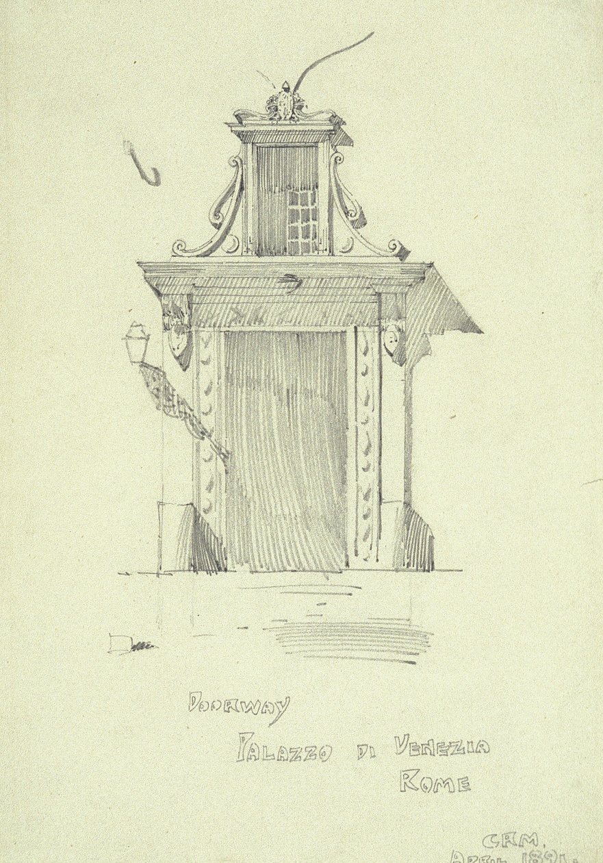 Dörröppning, Palazzo di Venezia, Rom av Charles Rennie Mackintosh