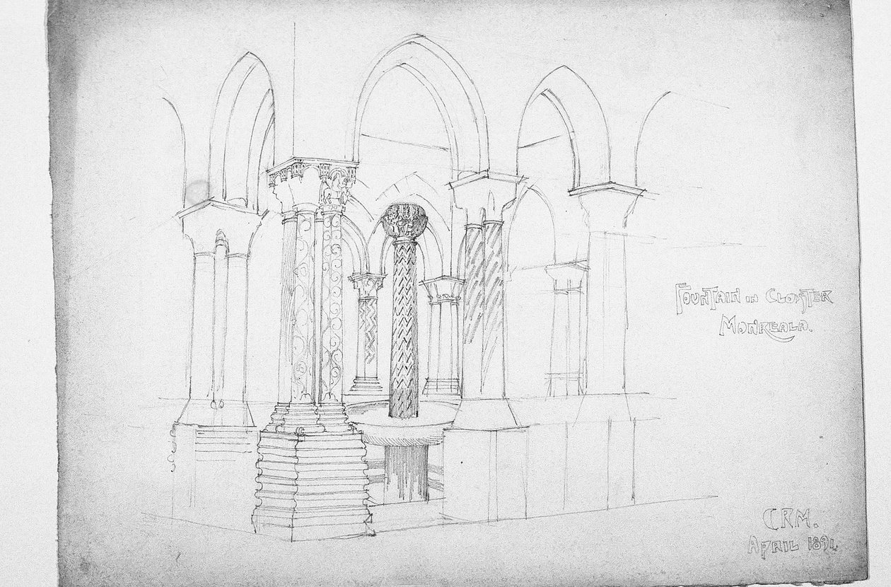 Fontän i Cloister, Monreale, 1891 av Charles Rennie Mackintosh