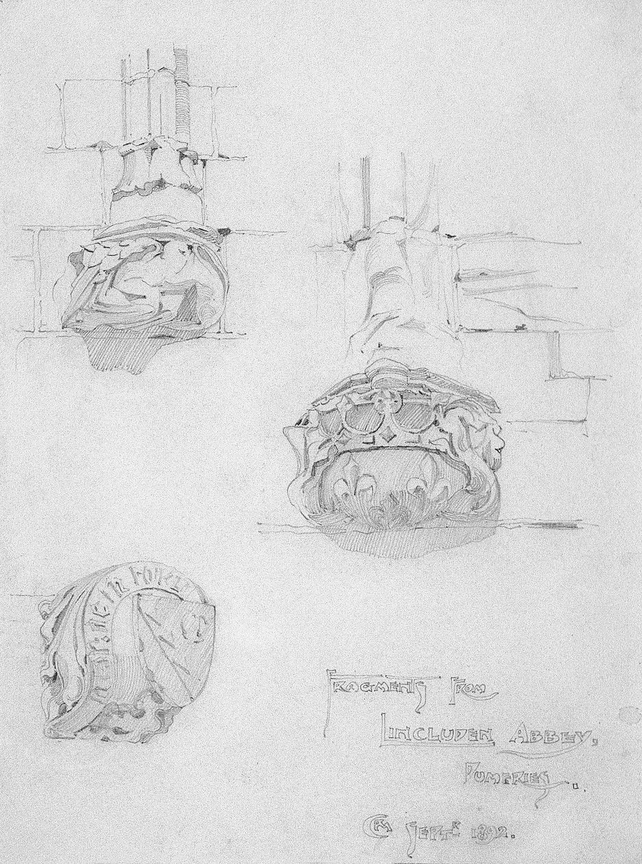 Fragment från Lincluden Abbey, Dumfries, 1892 av Charles Rennie Mackintosh