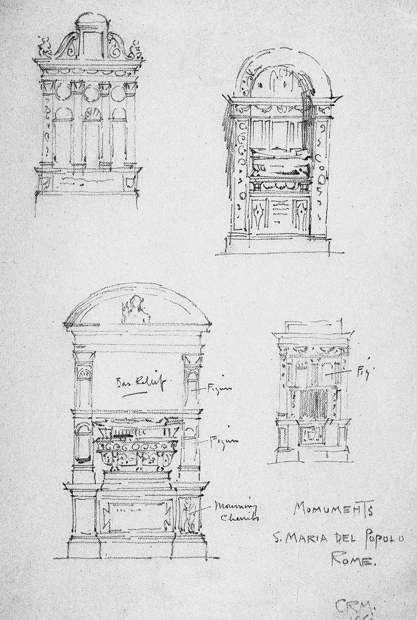 Monument, S. Maria del Popolo, Rom, 1891 av Charles Rennie Mackintosh