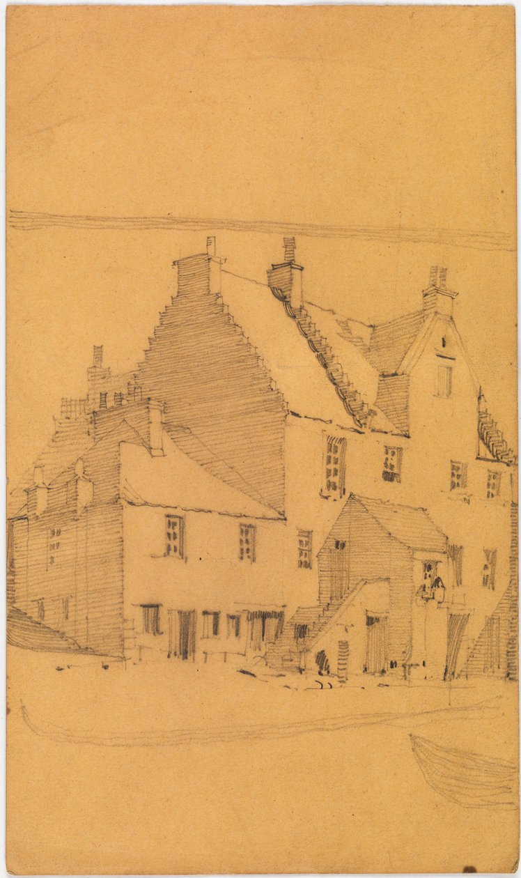 Blyertsskiss av gamla byggnader, förmodligen i Glasgow (penna, papper) av Charles Rennie Mackintosh