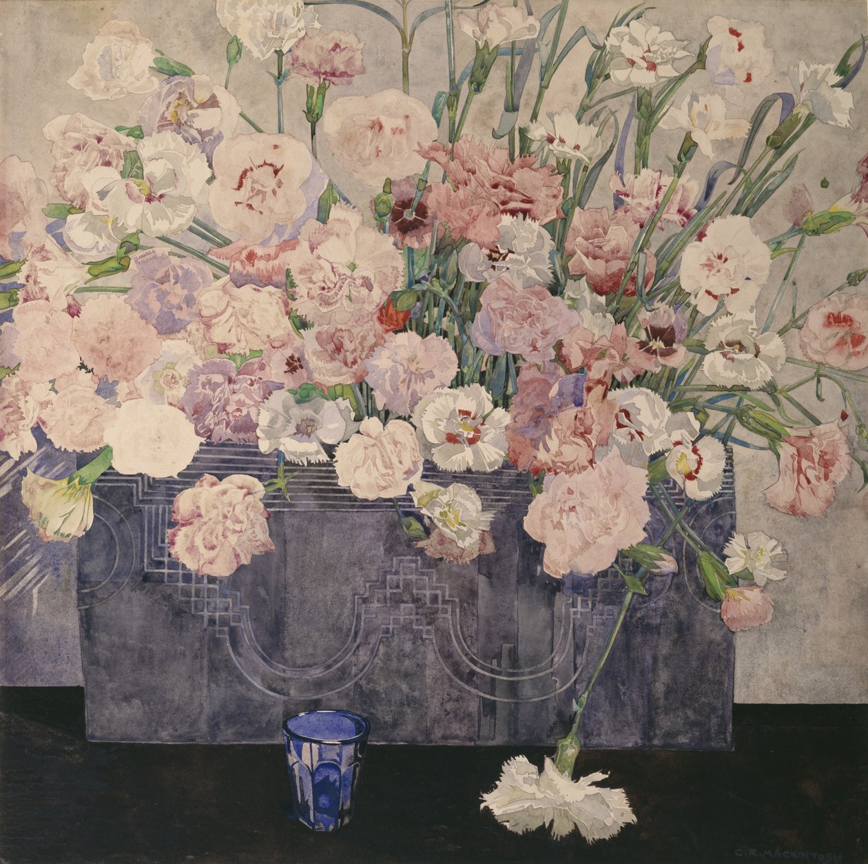 Rosa (akvarell på papper) av Charles Rennie Mackintosh
