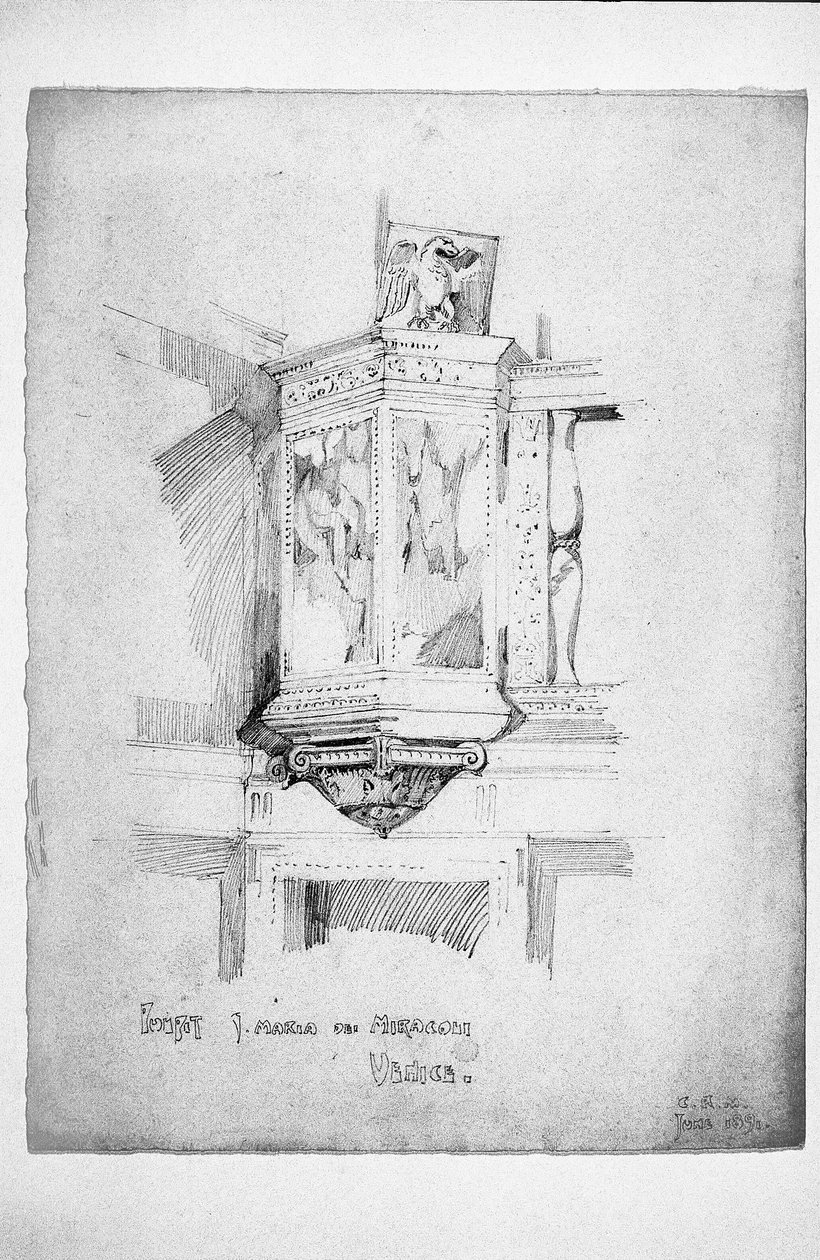 Predikstolen, S. Maria dei Miracoli, Venedig, 1891 av Charles Rennie Mackintosh