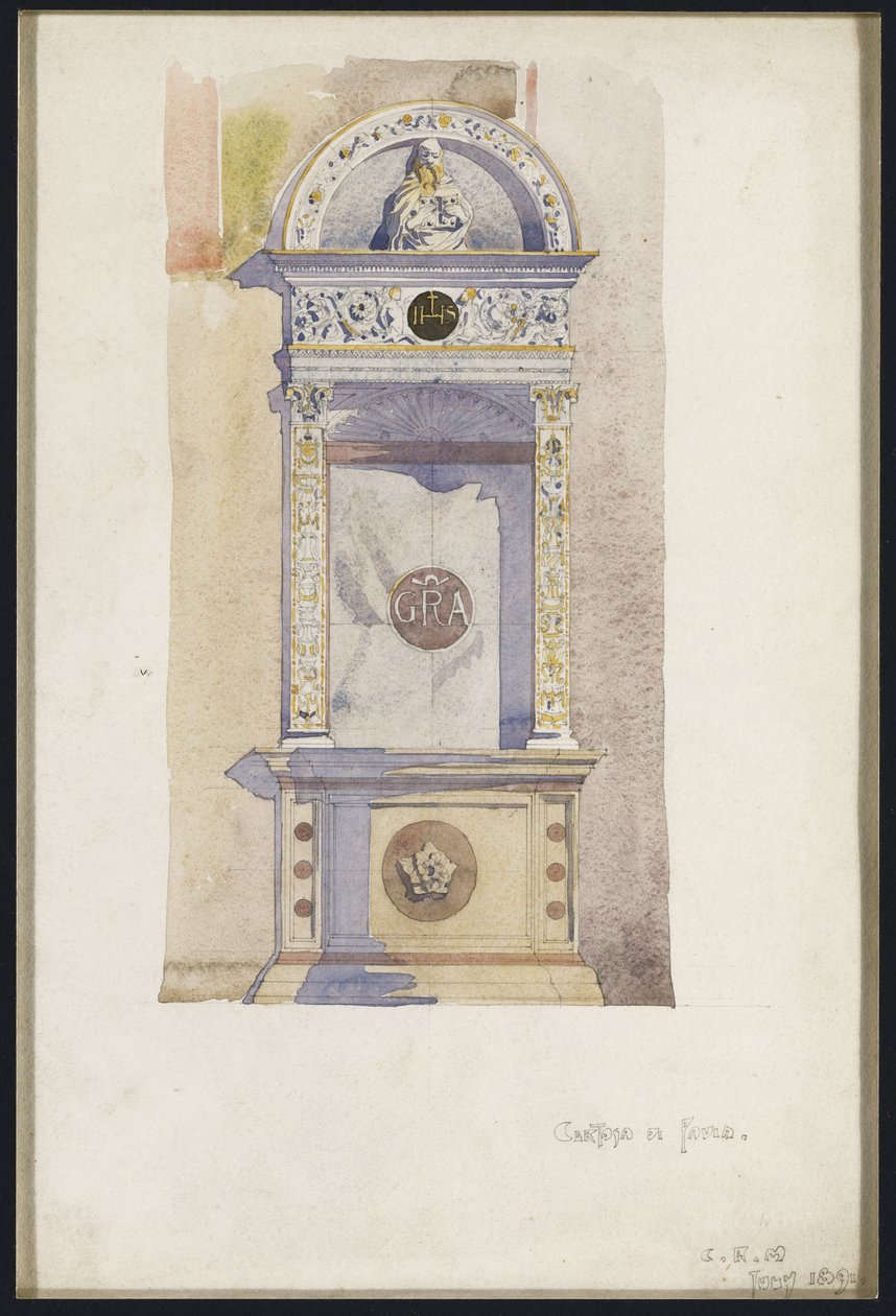 Studie av ett jesuitaltare, Certosa di Pavia, 1891 av Charles Rennie Mackintosh