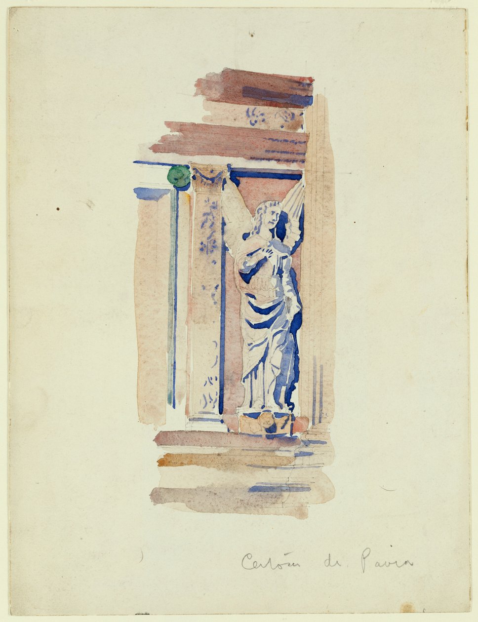 Studie av en ängelstaty, Certosa di Pavia, 1891 av Charles Rennie Mackintosh