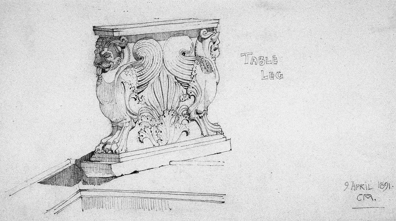Bordsben, 1891 av Charles Rennie Mackintosh