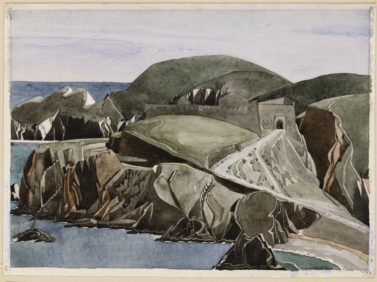 Vägen genom klipporna, c.1926-27 av Charles Rennie Mackintosh