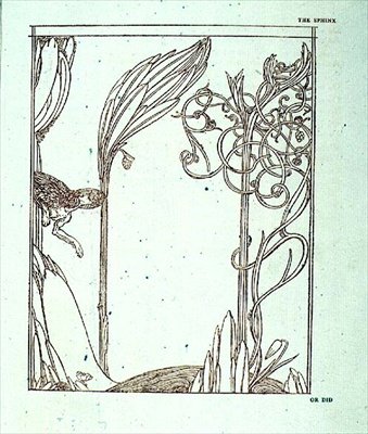 Illustration för "Sfinxen utan hemlighet" av Oscar Wilde, pub. av Elkin Mathews och John Lane av Charles Ricketts