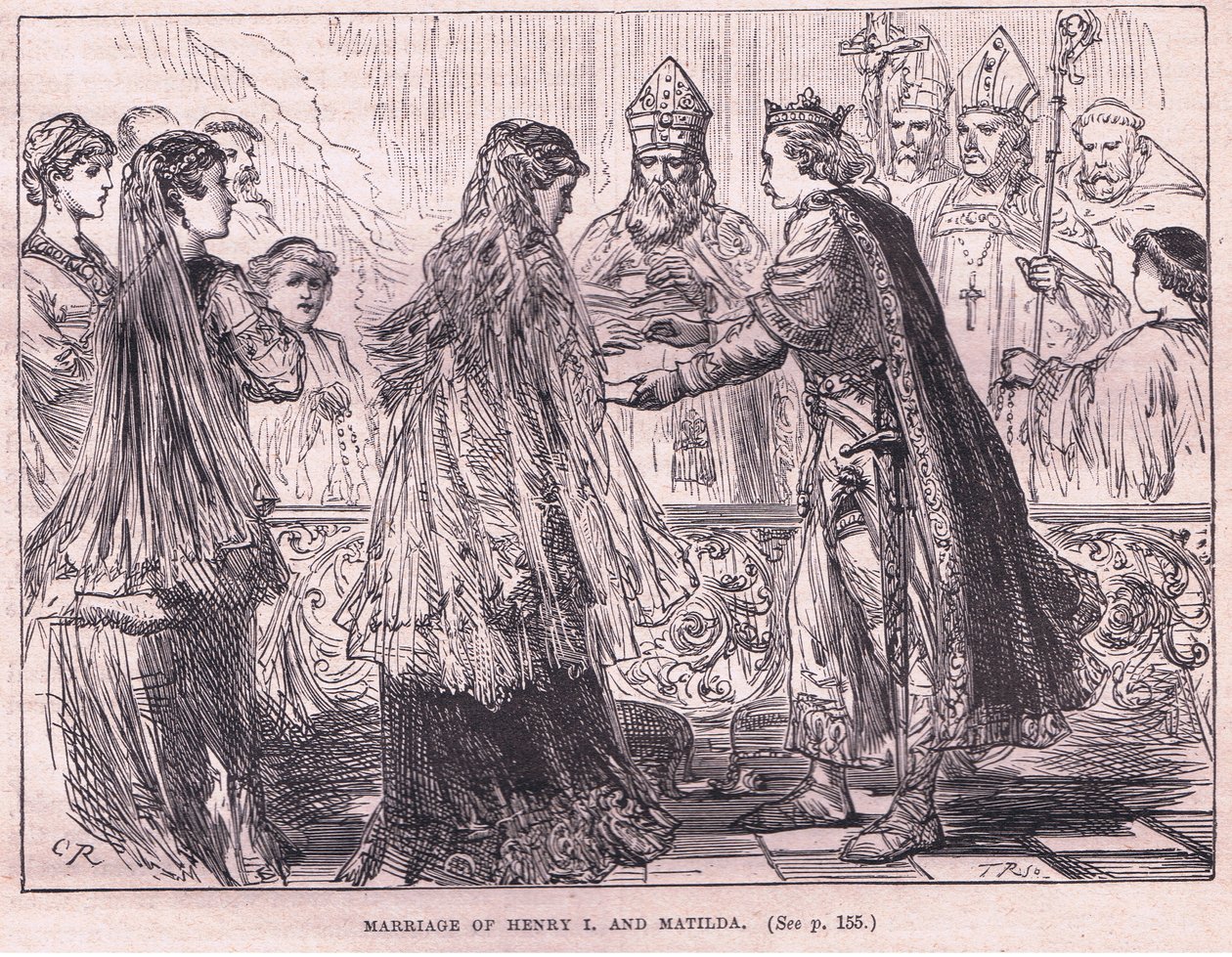 Vigsel mellan Henrik I och Matilda 1102 e.Kr. av Charles Ricketts