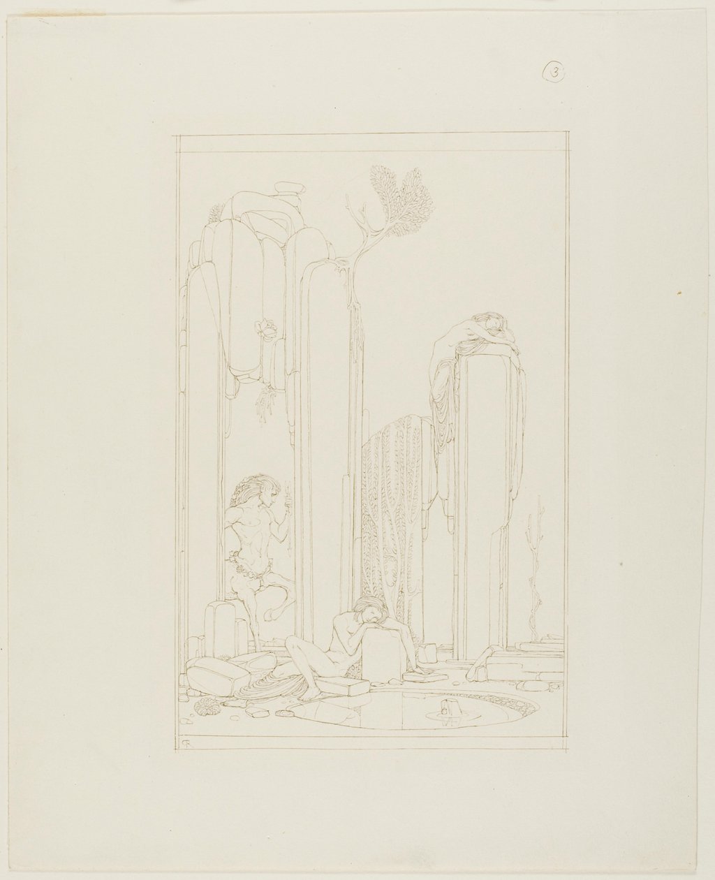 Narcissus vid poolen; illustration till Oscar Wildes "The Disciple av Charles Ricketts