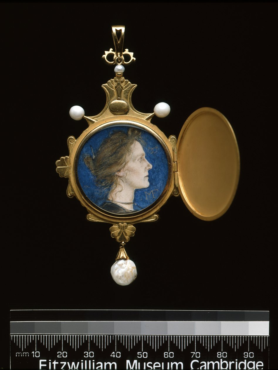 Hänge: Miss Edith Emma Cooper (1862-1913) 1901 (guld, emalj, pärla & wc) av Charles Ricketts
