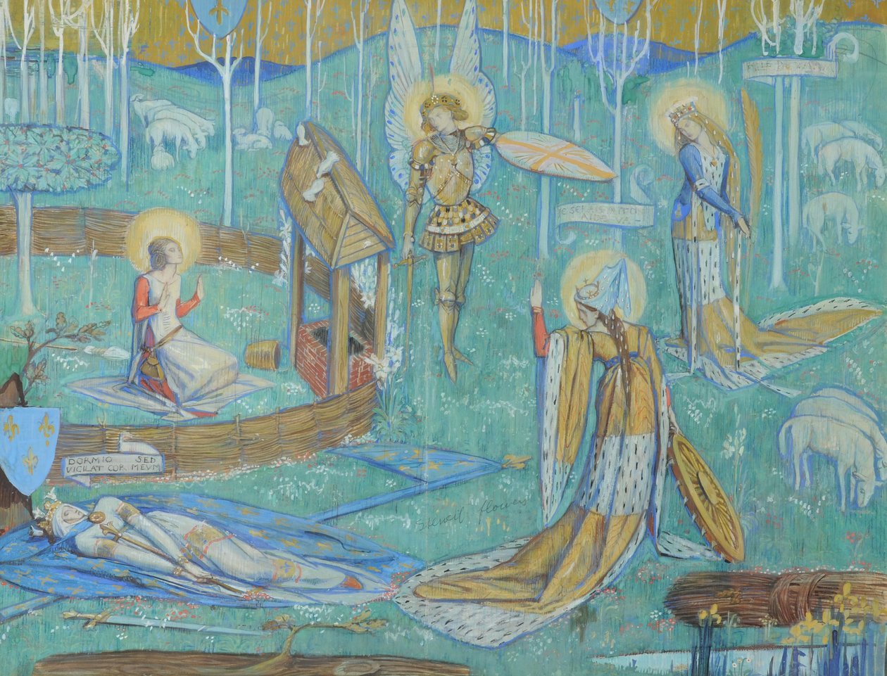 Saint Joan and Her Voices, c.1924 (wc på papper) av Charles Ricketts