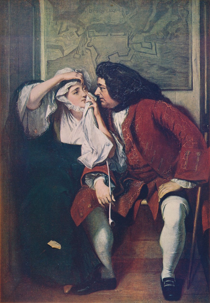 En scen från Tristram Shandy Uncle Toby and the Widow Wadman, 182930, c1915 av Charles Robert Leslie