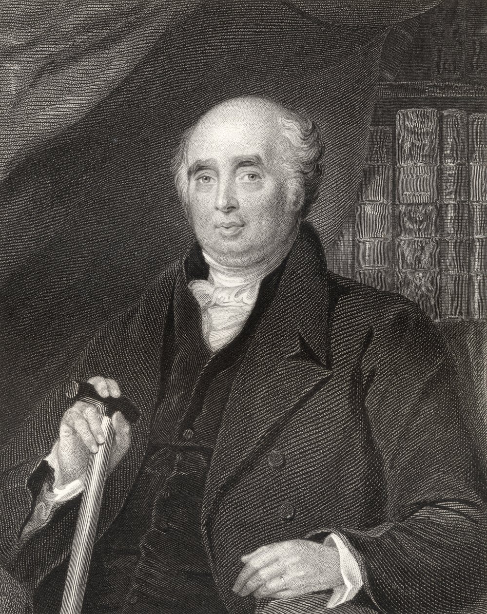 Henry Richard Fox, graverad av H. Robinson, från "National Portrait Gallery, volume III", publicerad omkring 1835. av Charles Robert Leslie