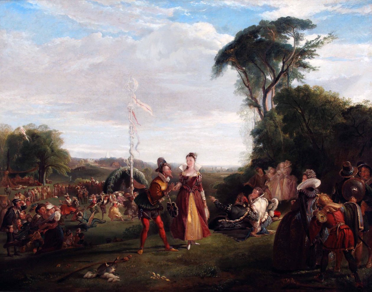 Första maj under drottning Elizabeths tid 1821 (olja på duk) av Charles Robert Leslie