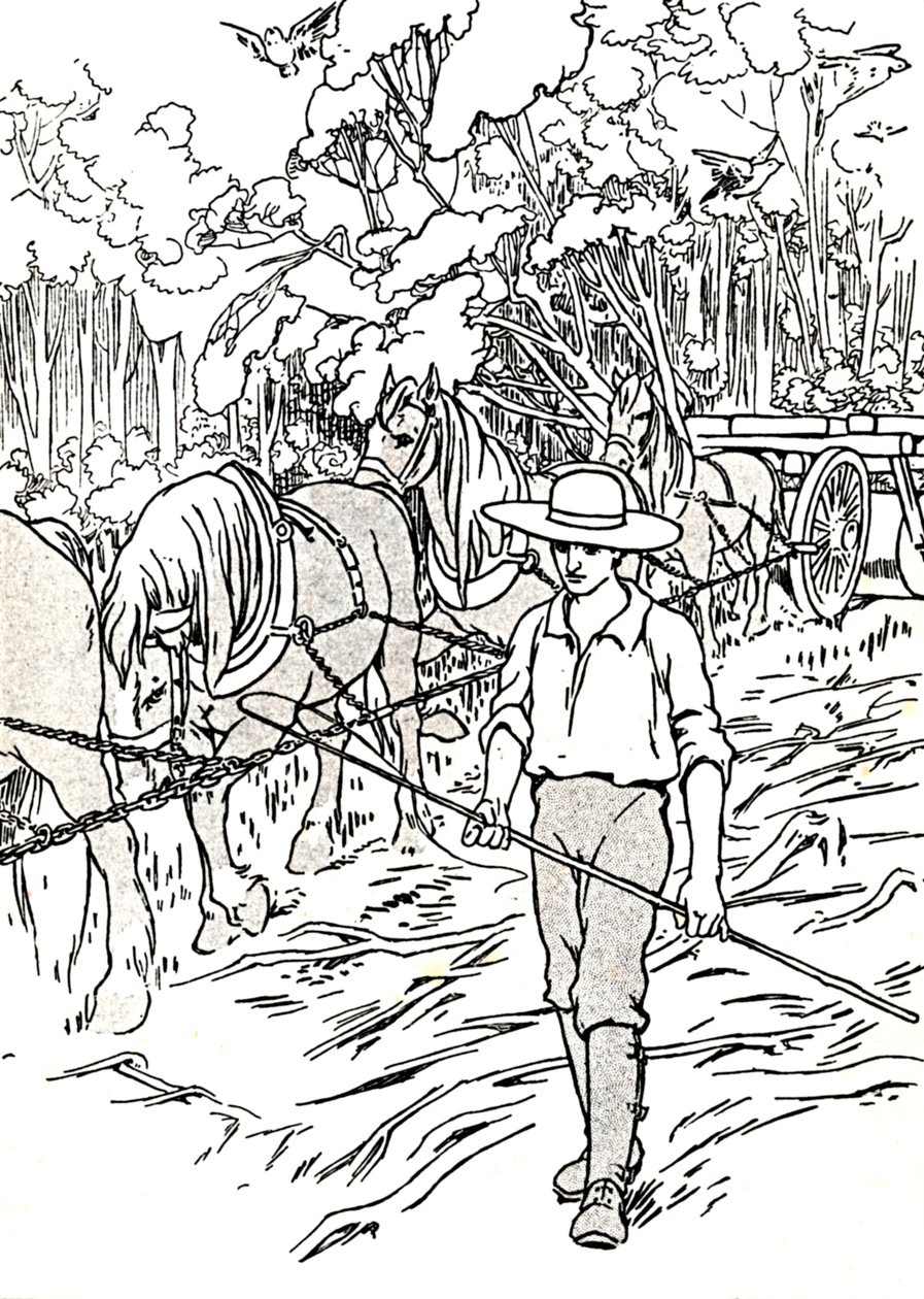 En nybyggare som rensar sitt land, 1912 av Charles Robinson
