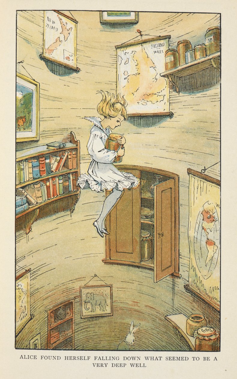 Alice föll ner i vad som verkade vara en mycket djup brunn. av Charles Robinson