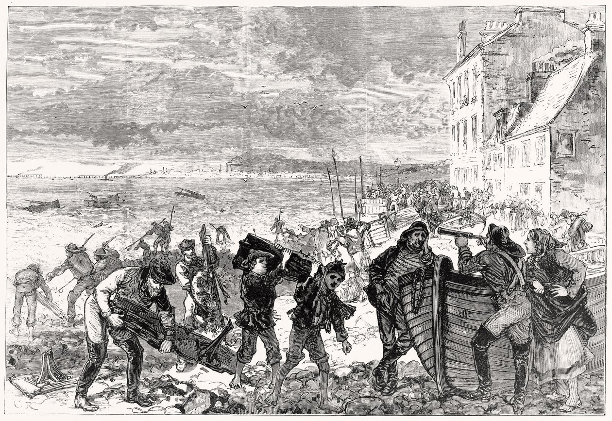 Tay Bridge Disaster: Vrakbitar kastade upp på stranden vid Broughty Ferry av Charles Robinson