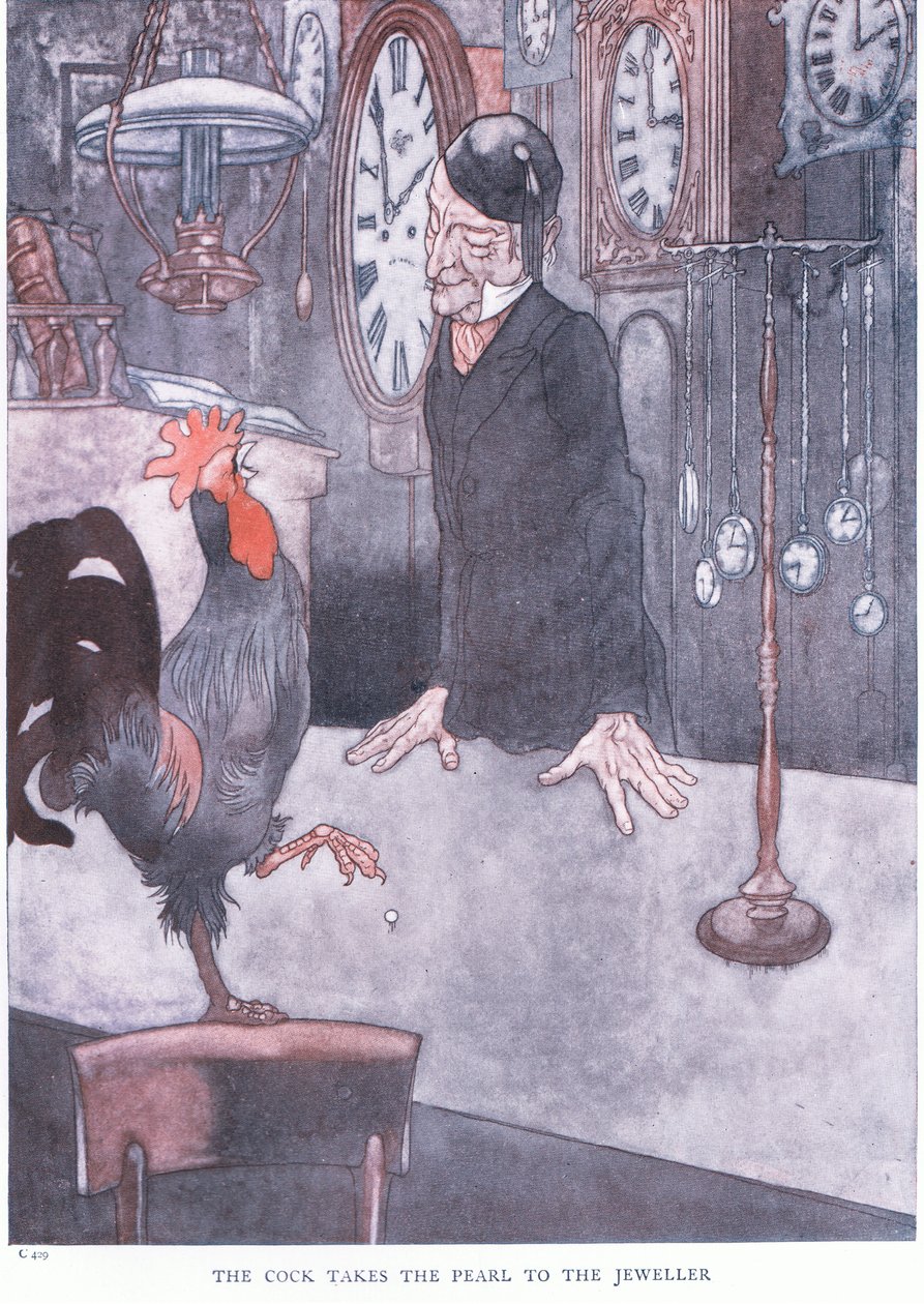 Hanen tar pärlan till juveleraren, 1930-talet av Charles Robinson