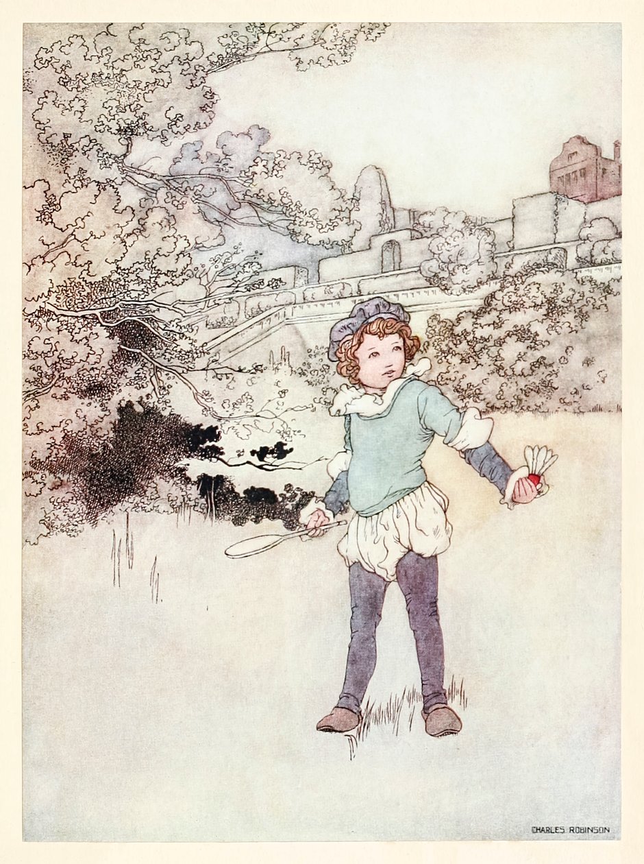 "This fair child of mine" frontispice från "A Revival - When Forty Winters Shall Besiege Thy Brow" i The Songs and Sonnets of William Shakespeare av Charles Robinson