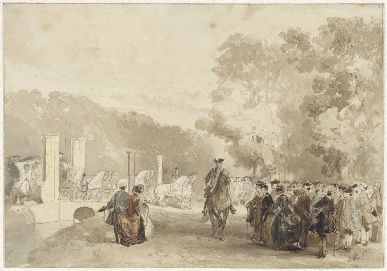 Coach of the Prince, som kör från uppfarten till Huis ten Bosch av Charles Rochussen