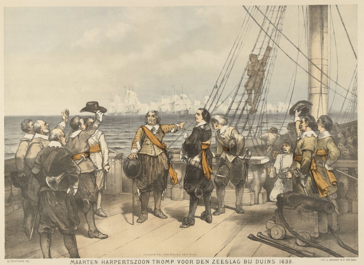 Maarten Tromp innan slaget vid Duins började, 1639 Maarten Harpertszoon Tromp, före sjöslaget vid Duins 1639 (titel på objekt) av Charles Rochussen