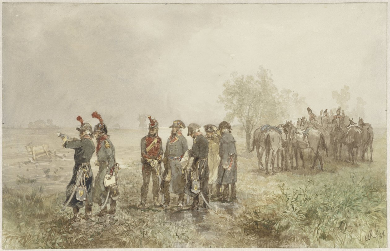 Franska officerarnas möte i Holland, 1793 av Charles Rochussen