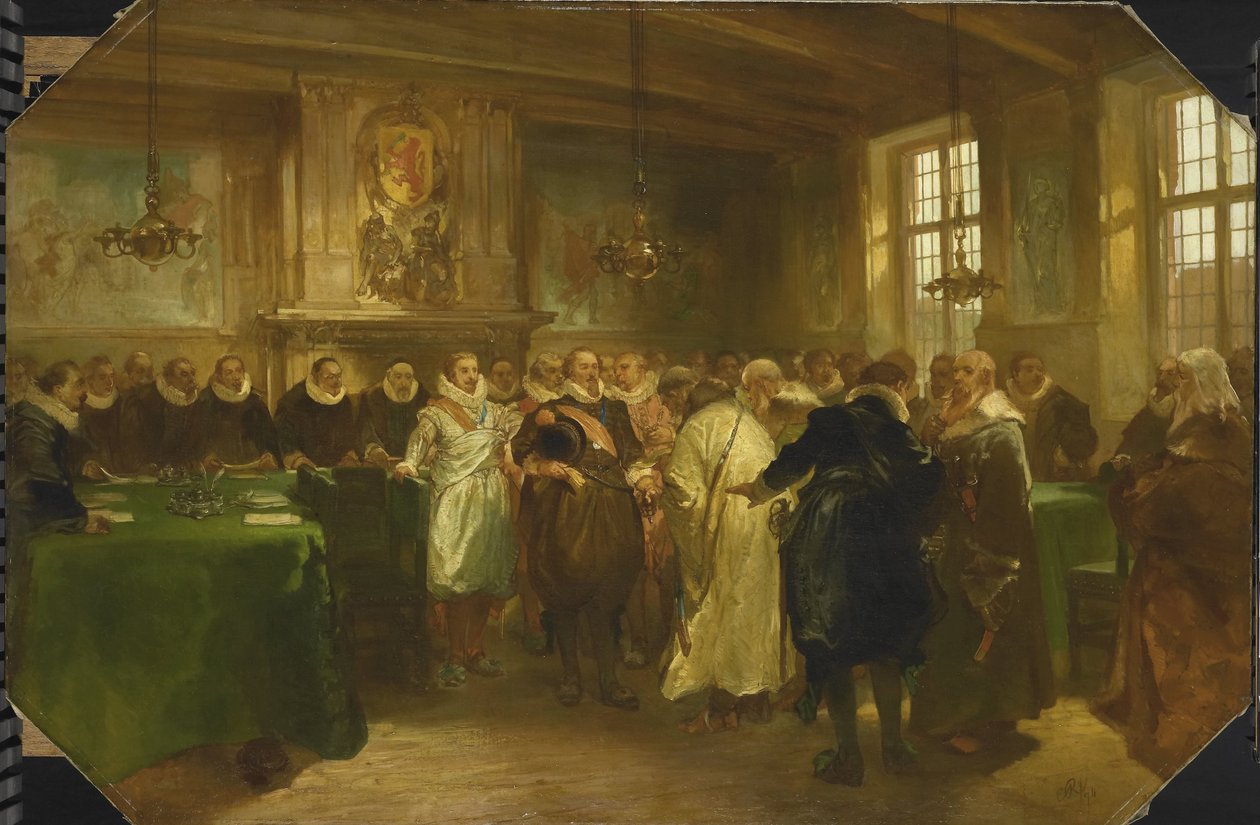 Prins Maurits tar emot en rysk delegation 1614 av Charles Rochussen