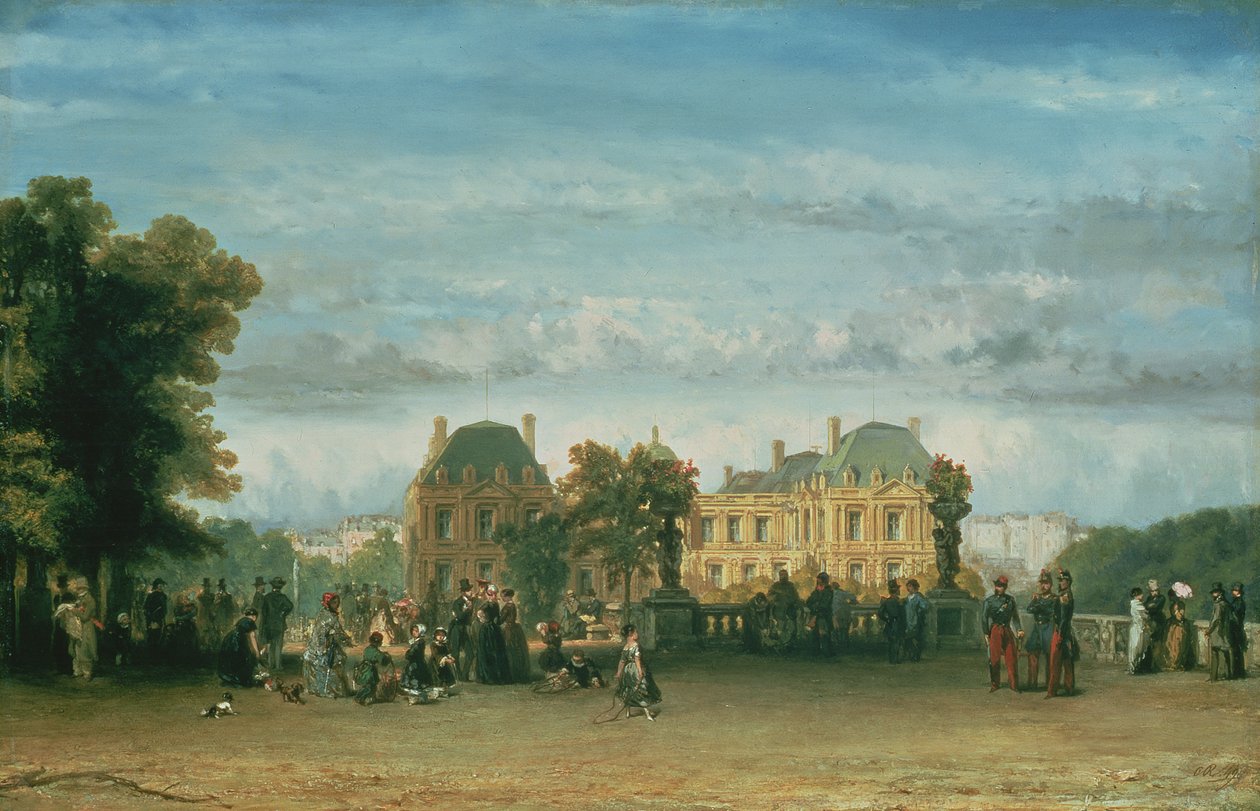 Luxemburgs trädgård, 1849 (panel) av Charles Rochussen