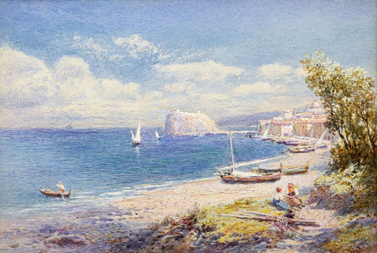 Neapelbukten (akvarell) av Charles Rowbotham