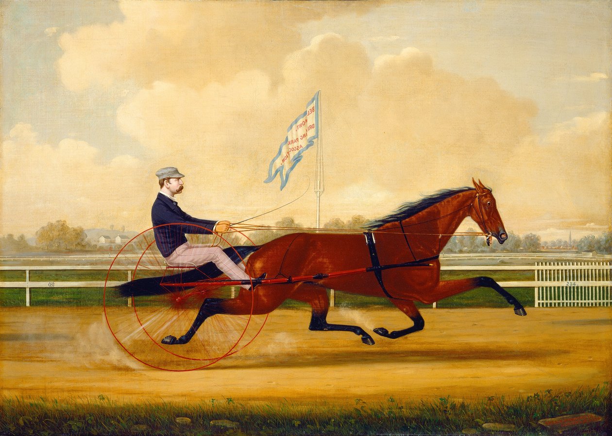 Budd Doble Driving Goldsmith Maid på Belmont Driving Park, 1876. av Charles S. Humphreys