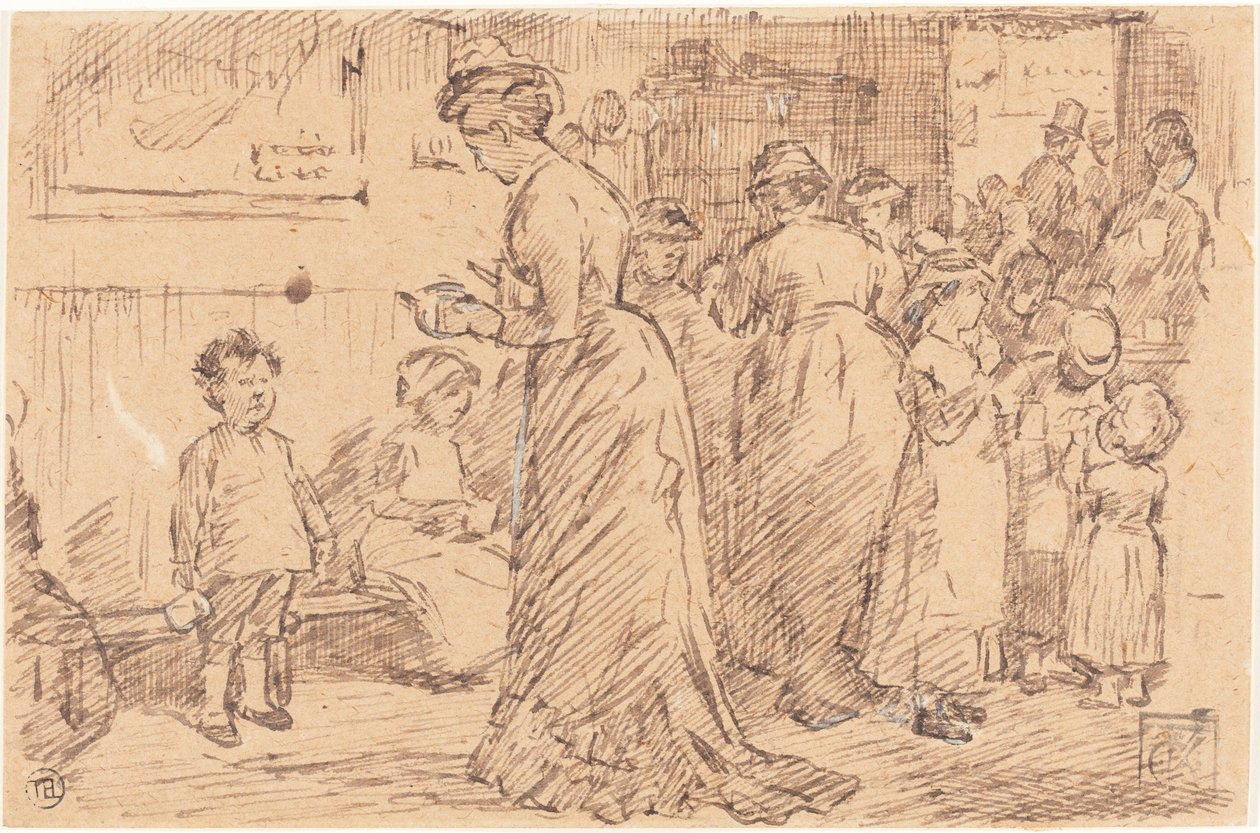 En stationsbuffé av Charles Samuel Keene