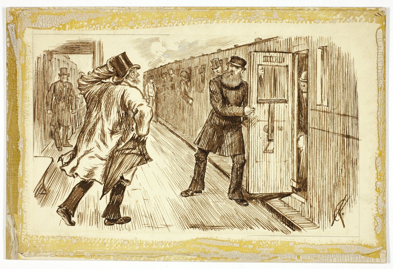 Man som fångar upp tåg av Charles Samuel Keene