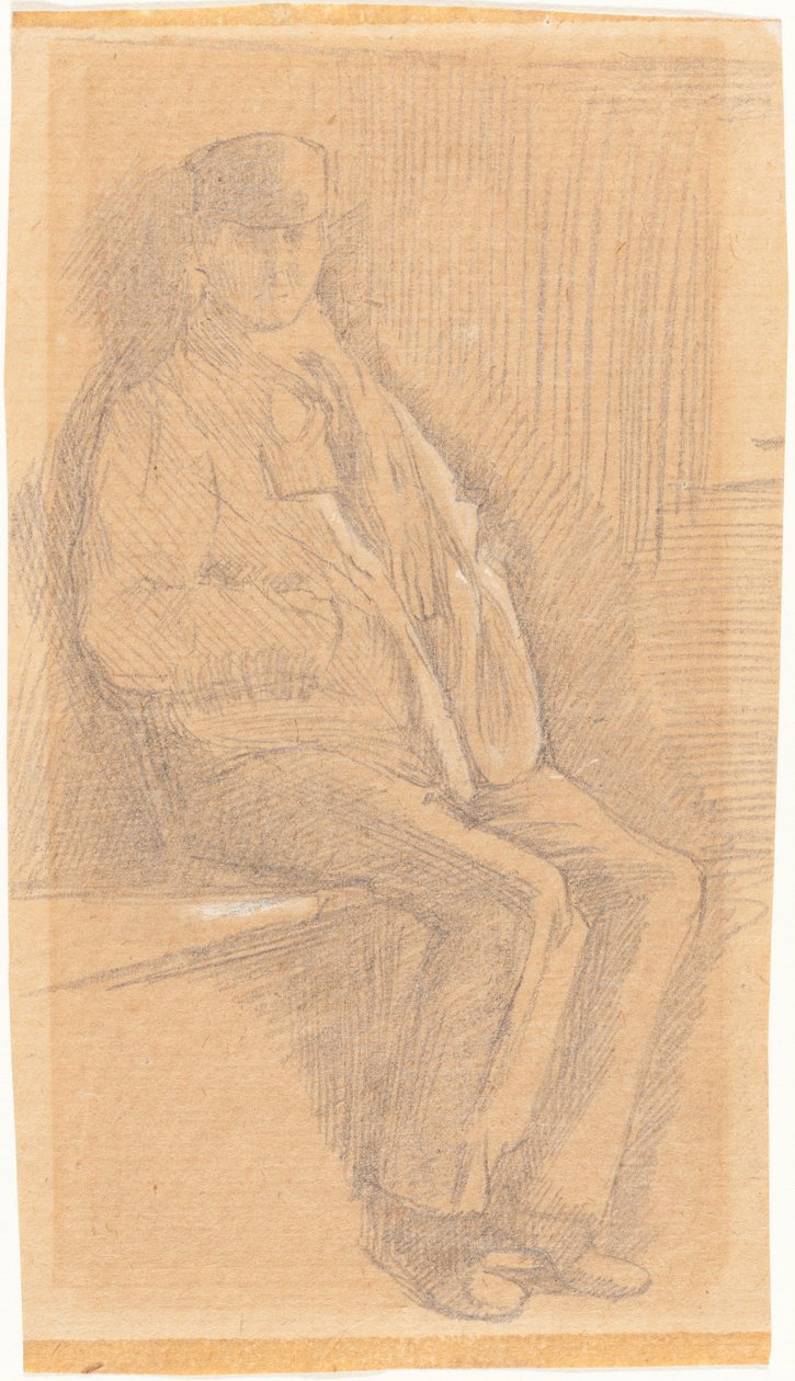 Sittande man av Charles Samuel Keene