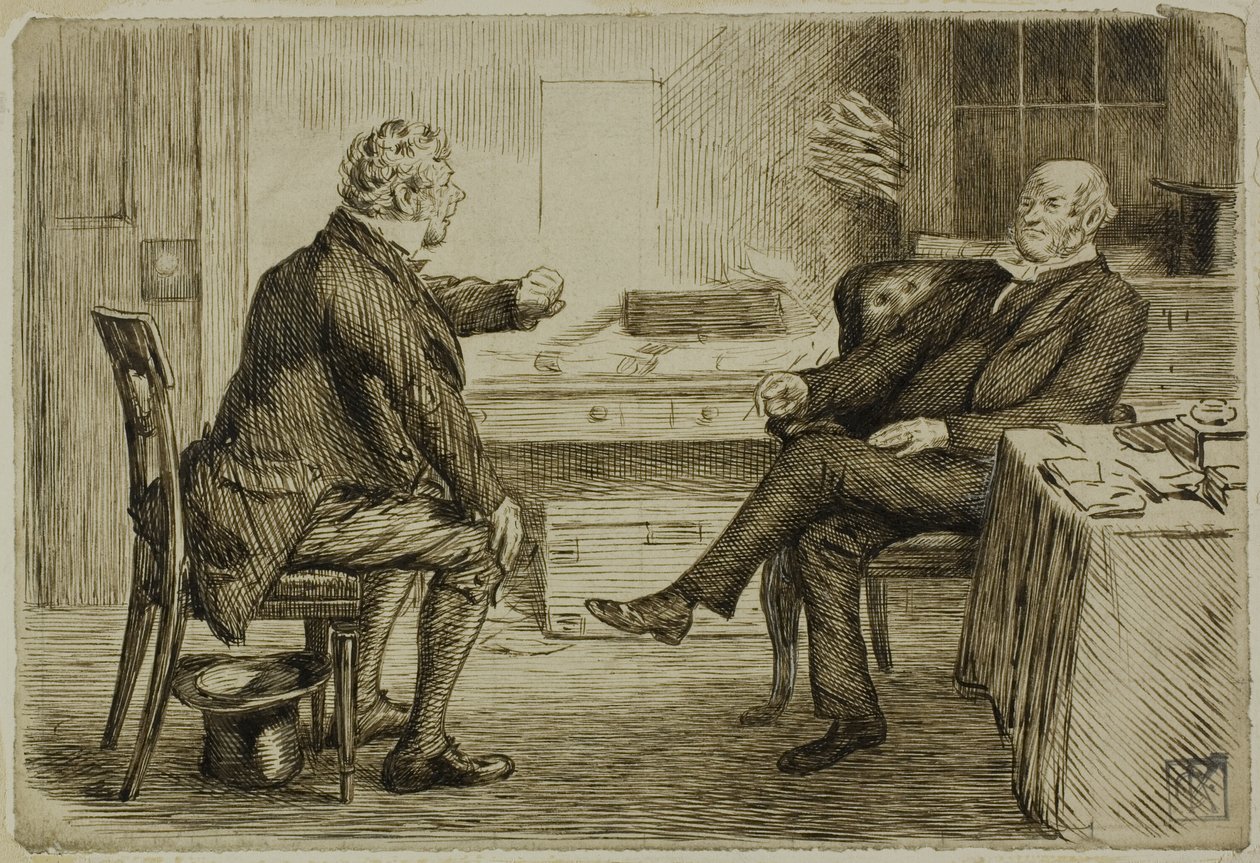 Advokat och klient av Charles Samuel Keene