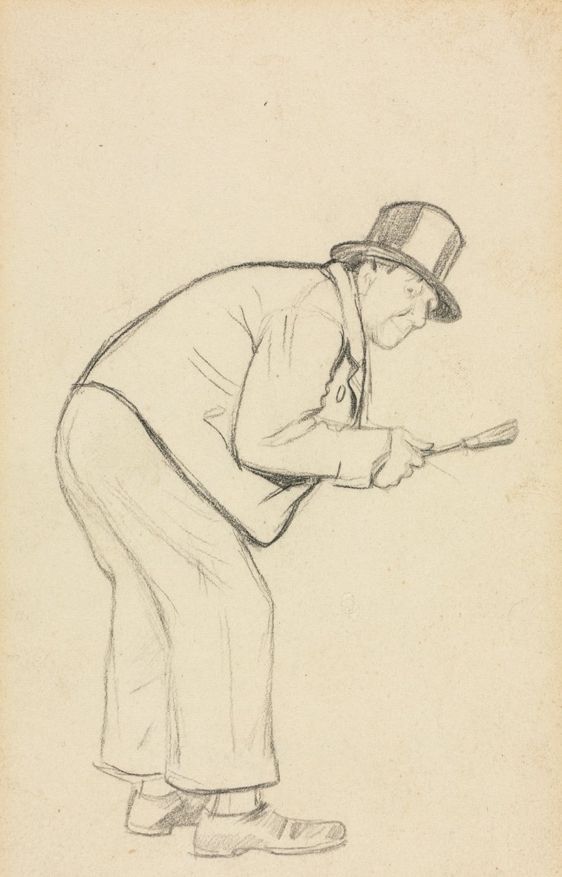 Studie för "A Woman Hater" av Charles Samuel Keene