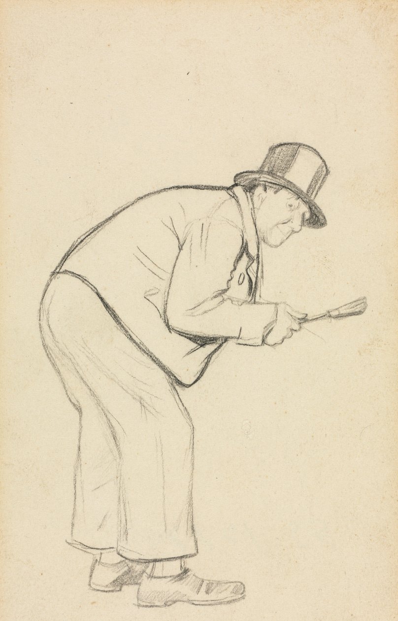 Studie för en kvinnofatare. av Charles Samuel Keene