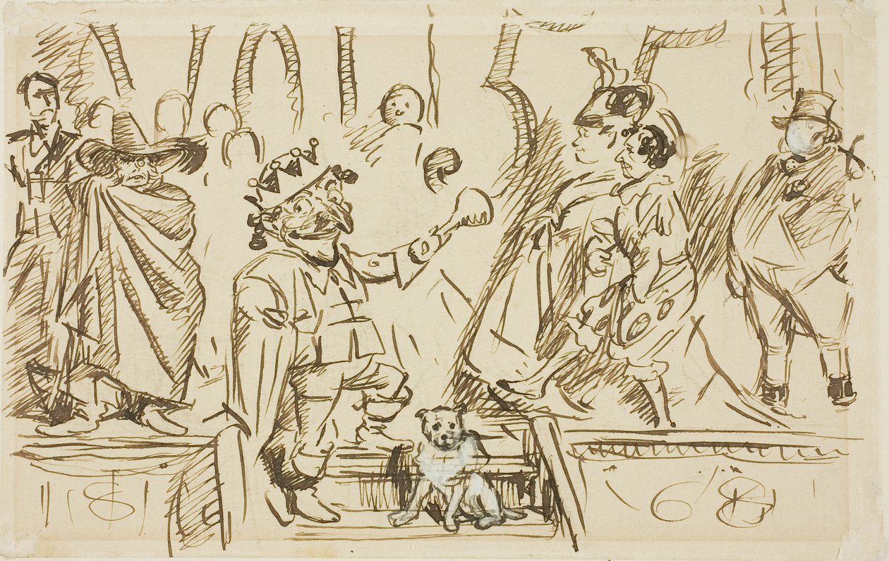 Studie för titelsida, från Punch, volym 55 av Charles Samuel Keene