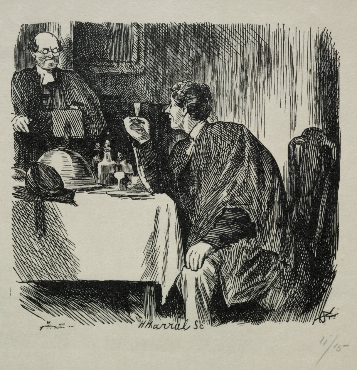 Tomkins Degree Supper och hur det slutade, 1868. av Charles Samuel Keene
