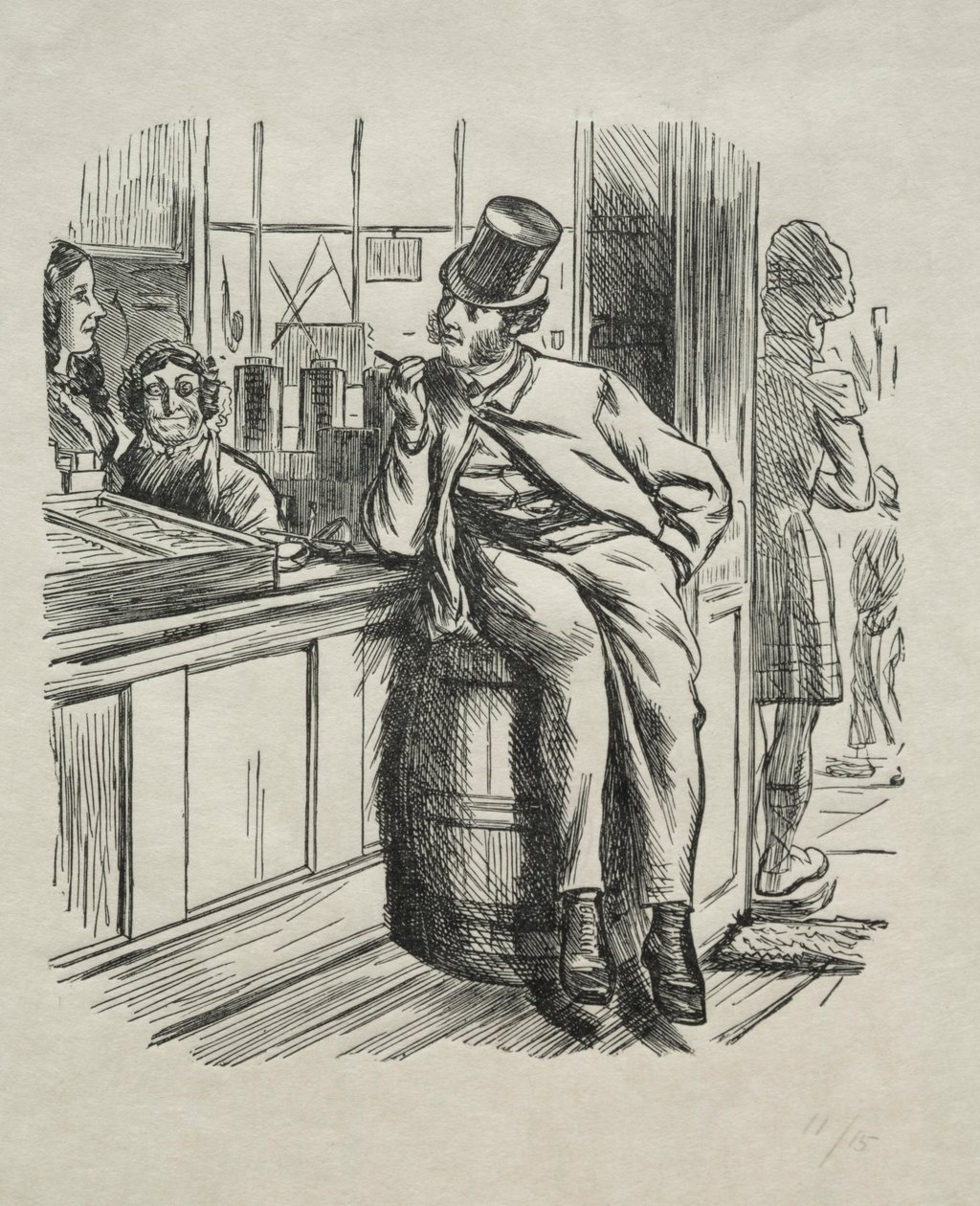 Vad kom av att döda en rik farbror en jultid, 1865. av Charles Samuel Keene