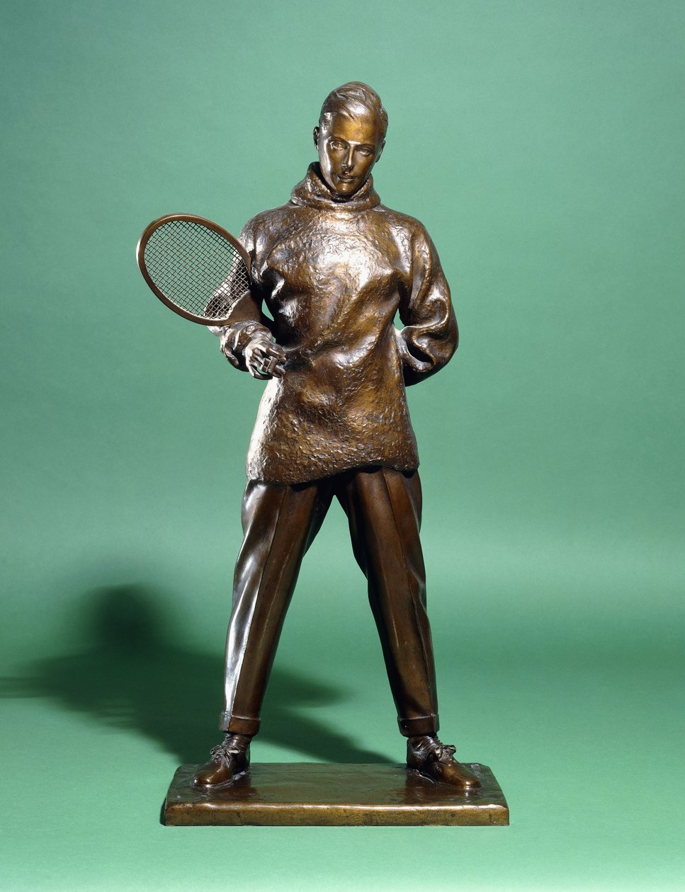 En bronsfigur av H.R.H. Prinsen av Wales, senare Edward VIII, klädd för tennis, ca 1920-1930-talet av Charles Sergeant Jagger