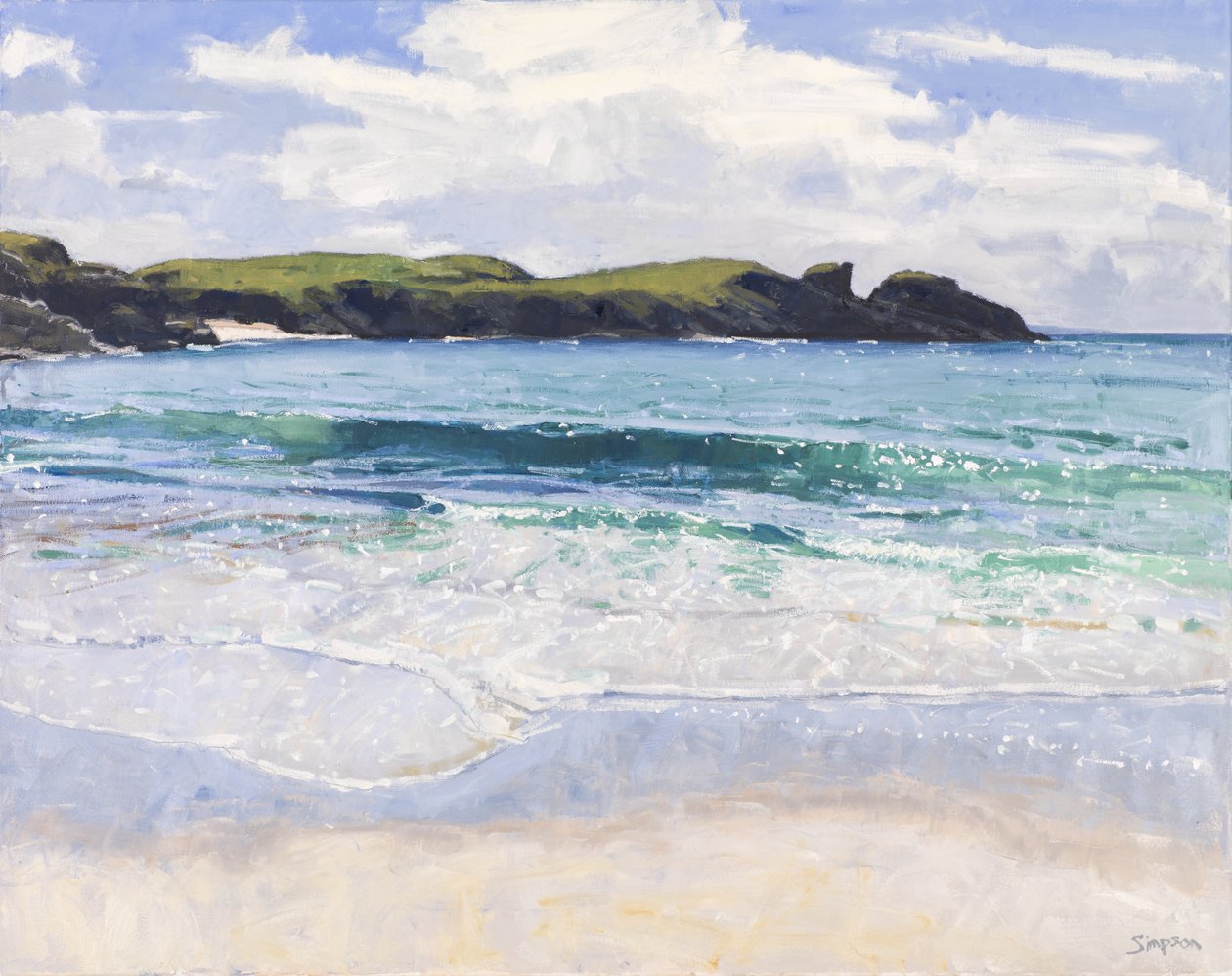 Clachtoll Sea, 2017 (olja på duk) av Charles Simpson