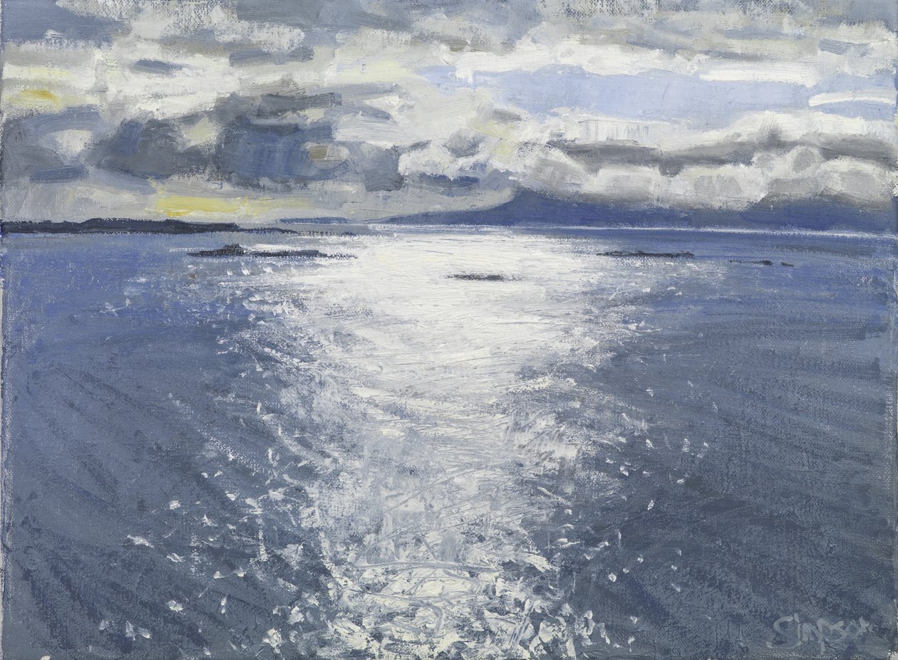 Dark Evening, 2017 (olja på duk) av Charles Simpson