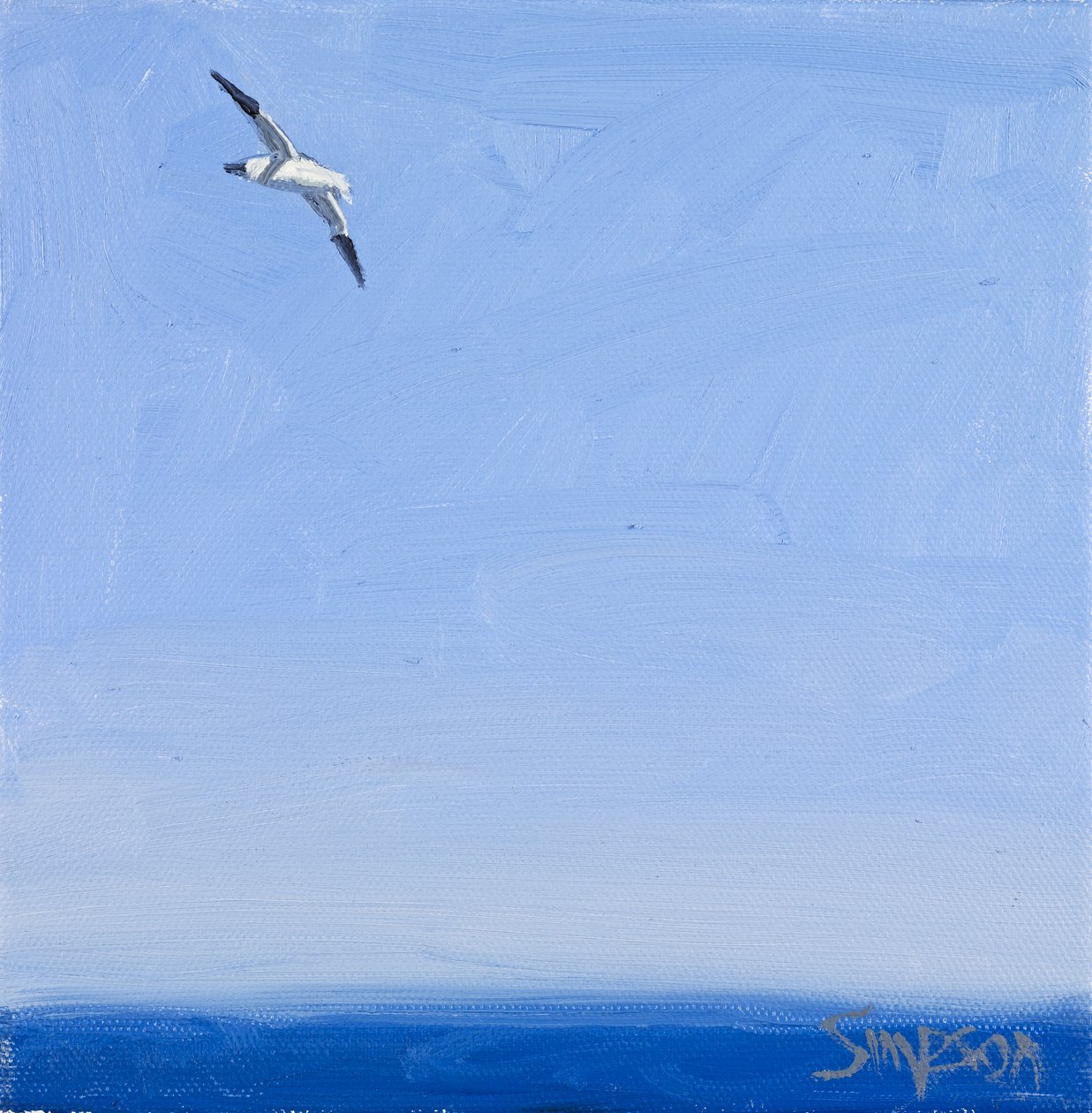 Gannet, 2010 (olja på duk) av Charles Simpson